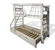 Двухъярусная спортивная кровать Капитан с увеличенным спальном местом с ящиками и навесными элементами в белом цвете 934130696 фото 2