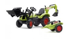 Детский трактор на педалях с прицепом, передним и задним ковшами Falk 2070Y CLAAS ARION (цвет - зеленый) 2070Y фото