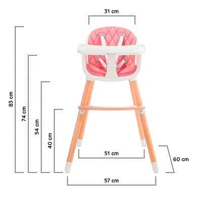Стільчик для годування Kinderkraft Sienna Pink (Kkksienpnk0000) 348736 фото