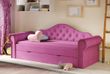 Диван-ліжко DecOKids Melani 170х80 з ящиком для білизни Pink velour