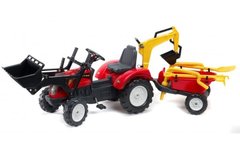 Детский трактор на педалях с прицепом, передним и задним ковшами Falk 2081RM RANCH (цвет - красный) 2081RM фото