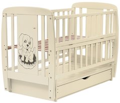 Ліжко Babyroom Собачка маятник, ящик, відкидний бік DSMYO-3 бук слонова кістка 625293 фото
