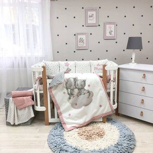 Комплект в кроватку M.Sonya №6 Малыши котята пудра 3821 фото