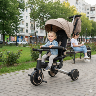 Детский трехколесный велосипед El Camino TRIGO ME 1226 6 в 1 Taupe Beige ME 1226 Taube Beige фото
