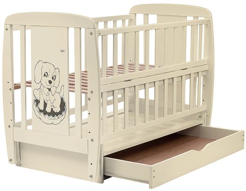 Кровать Babyroom Собачка маятник, ящик, откидной бок DSMYO-3 бук слоновая кость 625293 фото