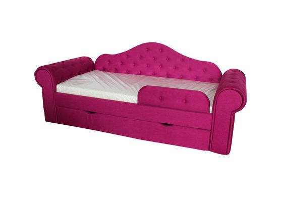 Диван-ліжко DecOKids Melani 170х80 з ящиком для білизни Pink velour MELV1 фото