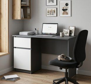 Стол письменный c тумбой 1200 мм Next Systems Anthracite / White