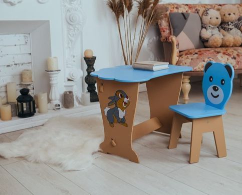 Стол-парта и стульчик ребенку 3-8лет для рисования и учебы Colors фигурный 3