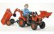 Детский трактор на педалях с прицепом, передним и задним ковшами Falk 2090Z KUBOTA (цвет - красный) 2090Z фото 1