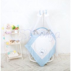 Комплект в ліжечко Маленька Соня (MSonya) Lucky star блакитний 2795 фото