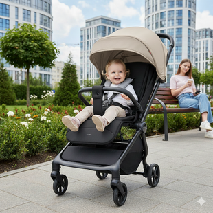 Прогулянкова коляска Carrello Atom S CRL-5526 Evening Beige 5526-2 фото