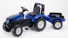 Детский трактор на педалях с прицепом Falk 3090B NEW HOLLAND (цвет - синий)