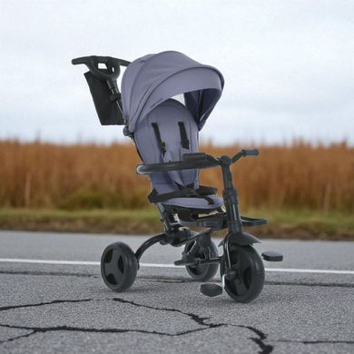Велосипед трехколесный TURBO TRIKE складной с поворотным сиденьем 360 и родительской ручкой Grey MT 1055 Grey фото