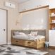 Ліжко диван кутовий з шухлядами 190х90\190х80 DecOKіds Brooklyn Taho Latte BR11 фото