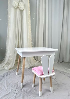 Детский столик и стульчик белый с ящиком для карандашей и раскрасок 4