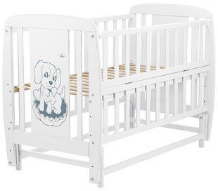 Кровать Babyroom Собачка маятник, откидной бок DSMO-02 бук белый 625365 фото