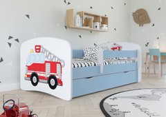 Детская кровать 160 х 80 Kocot Kids Baby Dreams белая с ящиком Польша Пожарный автомобиль