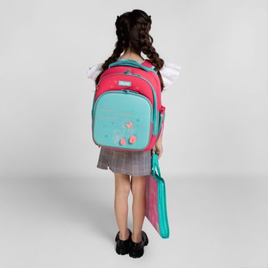 Рюкзак шкільний каркасний 1Вересня S-106 Bunny рожевий/бирюзовый 551653 фото