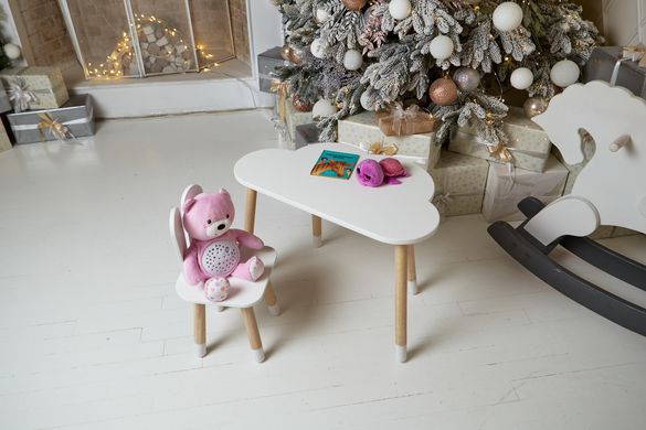 Комплект меблів дитині на 2-7 років стіл + стілець для малювання занять та їжі Colors Білосніжний дитячий столик