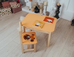 Детский стол и стул желтый. Для учебы,рисования,игры. Стол с ящиком и стульчик.