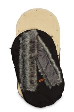 Зимний конверт в коляску Sensillo Eskimo на овчине Black 305169 фото