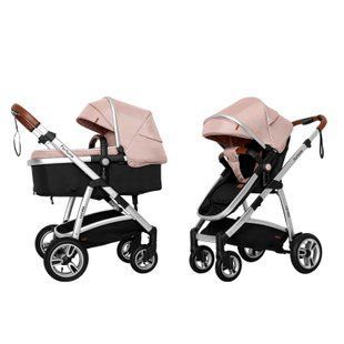 Коляска универсальная CARRELLO Fortuna CRL-9001/1 Coral Pink 2в1 c матрасом +дождевик L /1/ 92847 фото