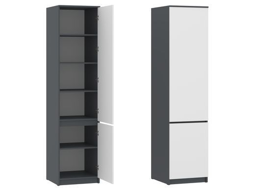 Шкаф-пенал для одежды с полками NC50-2 Next Systems Anthracite / White