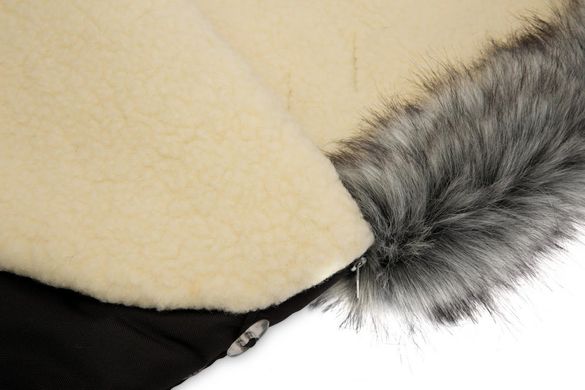 Зимовий конверт в коляску Sensillo Eskimo на овчині Black 305169 фото