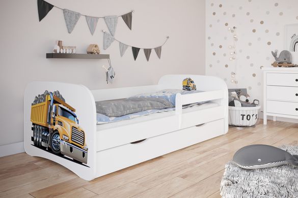 Дитяче ліжко 160 х 80 Kocot Kids Baby Dreams біла з ящиком Польща біле Вантажівка 1976591 фото