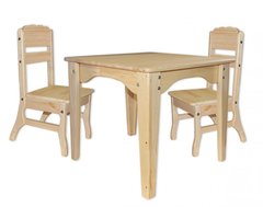 Столик и 2 стульчика из сосны для детей 94493851 фото