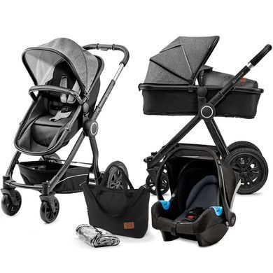 Универсальная коляска 3 в 1 Kinderkraft Veo Black/Gray (KKWVEOBLGR3000) 203247 фото