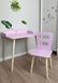 Детский набор мебели DecOKids Color: столик с бортиками и стульчик для детей 2-группа Natural Pink