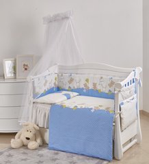Детская постель Twins Comfort New Горошки 7 эл С-120 blue 8526 фото