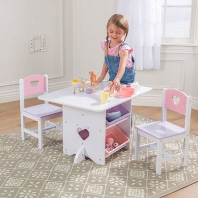 Дитячий стіл з ящиками і двома стільцями Star Table & Chair Set KidKraft 26913 - рожевий 26913 фото