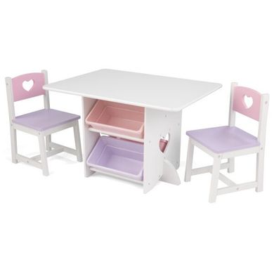 Дитячий стіл з ящиками і двома стільцями Star Table & Chair Set KidKraft 26913 - рожевий 26913 фото
