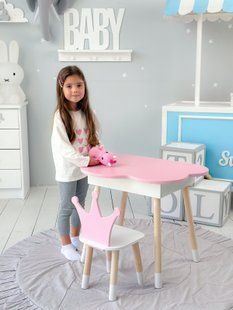 Комплект детский столик и стульчик DecOKids Облачко с подъемной крышкой, дерево/МДФ Color1