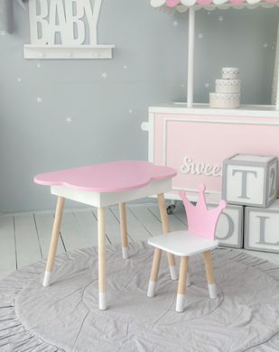 Комплект детский столик и стульчик DecOKids Облачко с подъемной крышкой, дерево/МДФ Color1