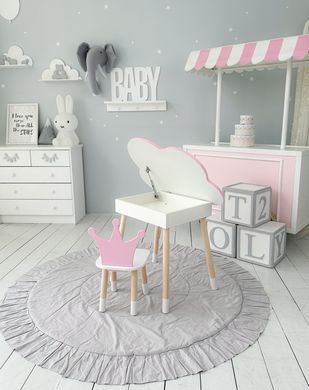 Комплект детский столик и стульчик DecOKids Облачко с подъемной крышкой, дерево/МДФ Color1