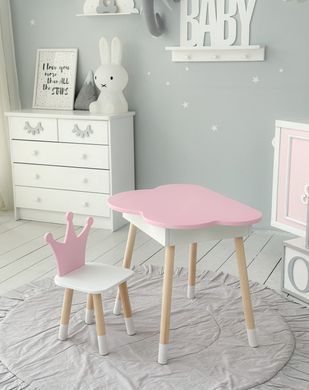 Комплект детский столик и стульчик DecOKids Облачко с подъемной крышкой, дерево/МДФ Color1