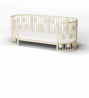 Кроватка трансформер IngVart Smart Bed MAXI с мишками, молочная 3369001 фото