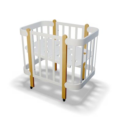 Детская кроватка люлька Ingvart NIKA 5-в-1 , белый+натуральный, размер 60 3190031017-1 фото