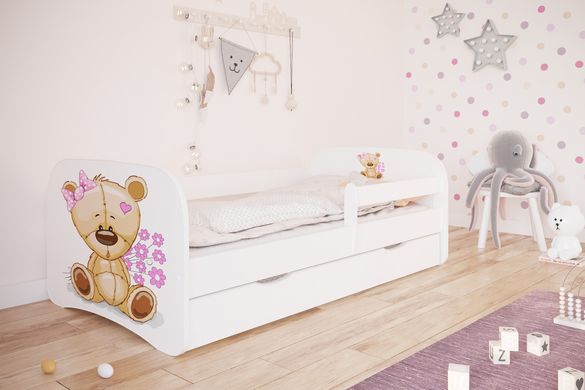 Детская кровать 160 х 80 Kocot Kids Baby Dreams белая с ящиком Польша Мишка 1975754 фото
