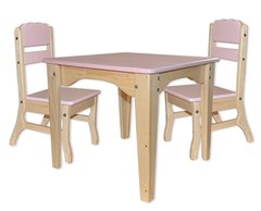 Столик і 2 стільчика комбіновані рожеві 89910859 фото
