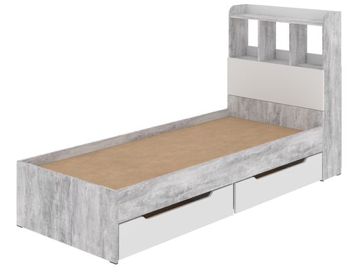Ліжко 190х80 з шухлядой для білизни Sonya-7 Білий-бетон CON1 фото