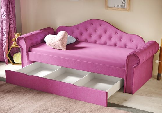 Диван-ліжко DecOKids Melani 170х80 з ящиком для білизни Pink RMELV1 фото