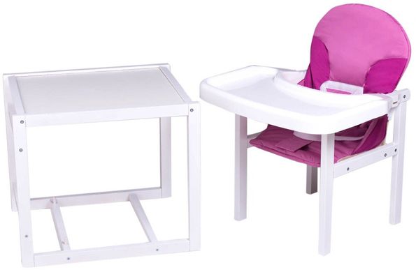 Стульчик- трансформер Babyroom Пони-240 белый пластиковая столешница малина-розовый 622915 фото