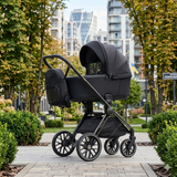 Детская коляска 2 в 1 El Camino ME 1124 PRESTIGE 2026 Black ME 1124-3 Black фото