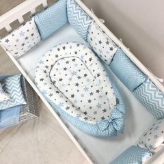 Кокон для новорожденного Baby Design Stars серо-голубой