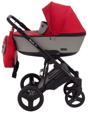 Детская коляска 2 в 1 Richmond (Ричмонд) Mirello кожа 100% М-10/32 красный - серый 623866R фото