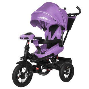 Велосипед трехколесный TILLY Impulse с пультом и усиленной рамой T-386/1 Фиолетовый лен / 1 / 90940 фото